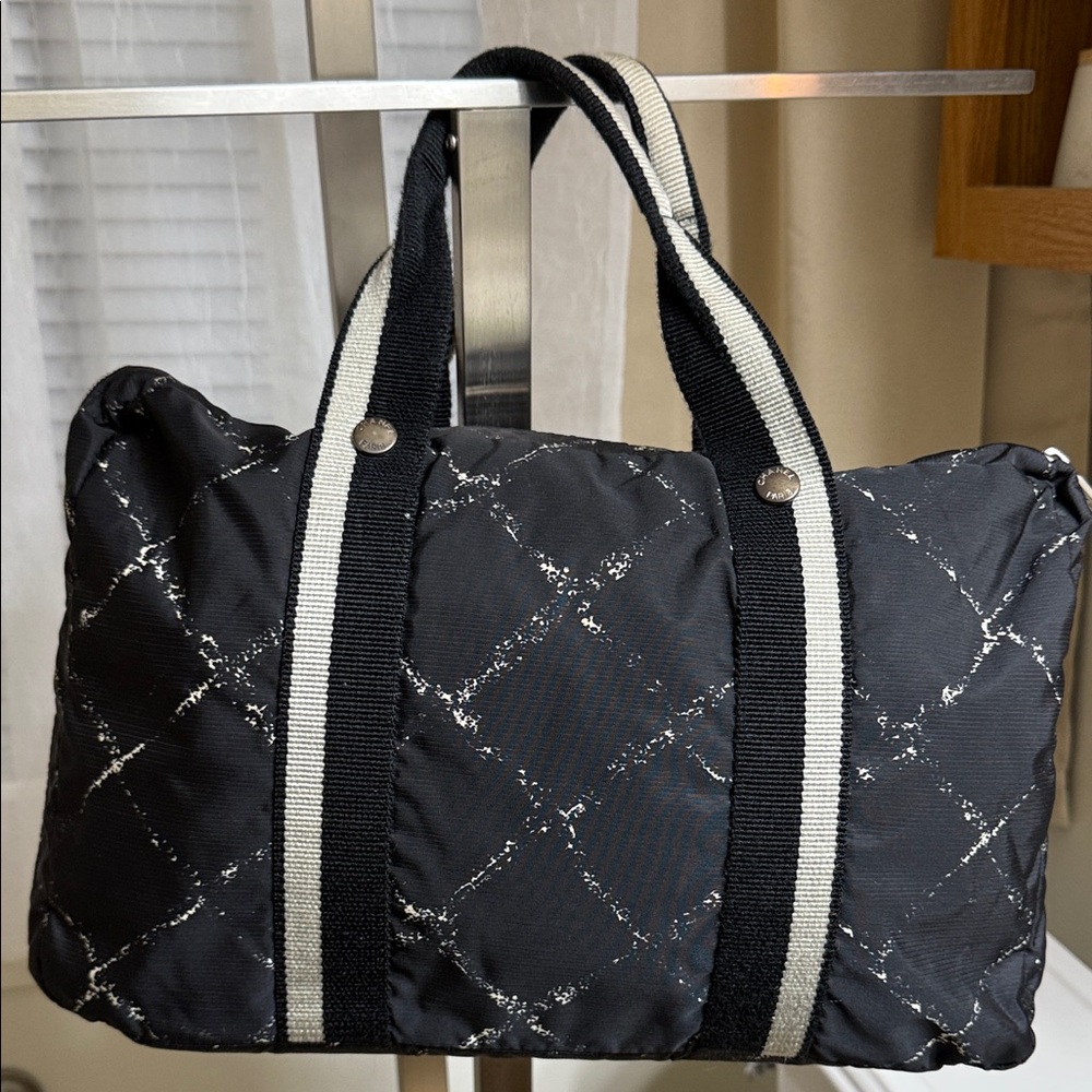 Authentic Chanel  Elegant Black and White Women's Tote Bag